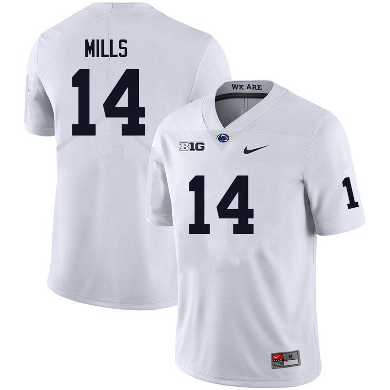 Men #14 Tyrece Mills Penn State Nittany Lions College Football Jerseys Sale-White